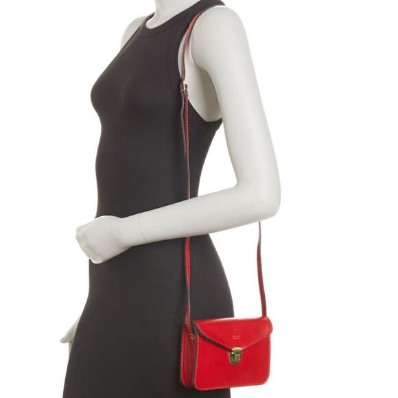 MASSIMO CASTELLO Tamonato Italian Leather Crossbody Bag Designer Luxury, Red NWT - Picture 4 of 15